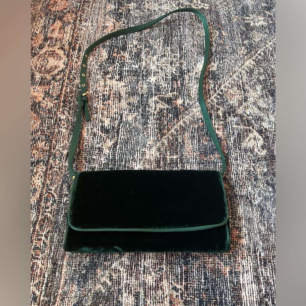 NWT! J Crew Emerald Velvet Purse